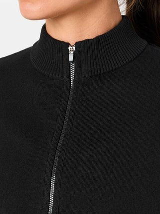 Rally Mock Cardigan White/Black