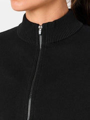 Rally Mock Cardigan White/Black