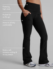 Spacedye High Waisted Practice Pocket Bootcut Pant Darkest Night